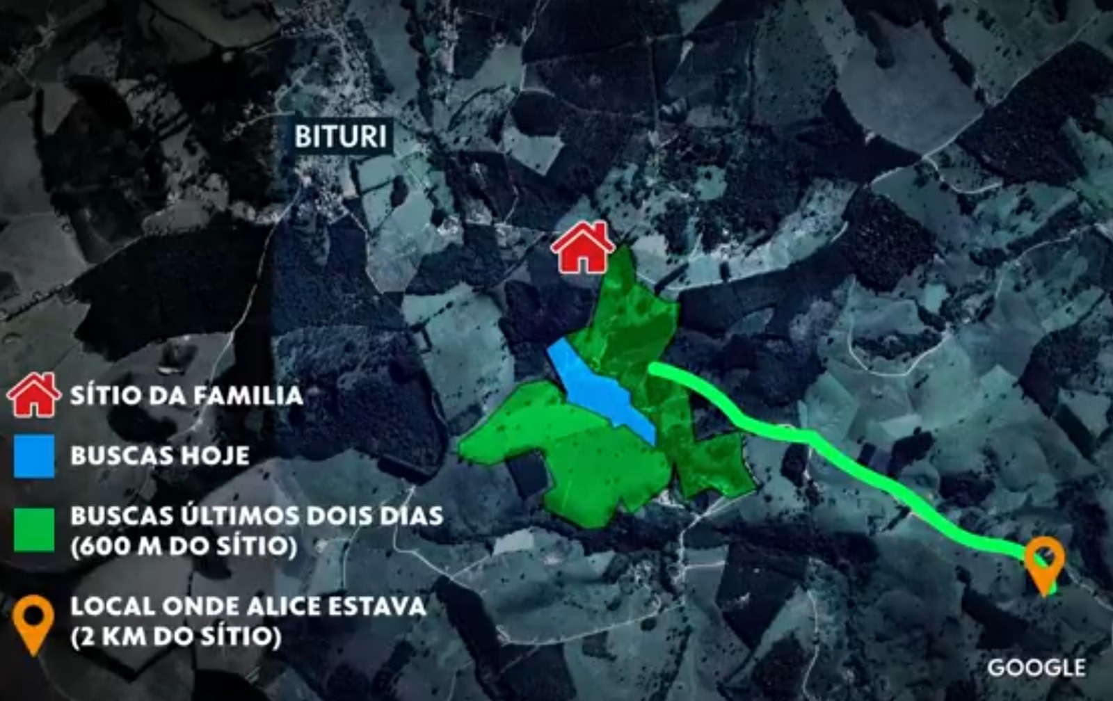 Alice é encontrada por voluntários a 2 km do sítio dos avós em Santa Catarina