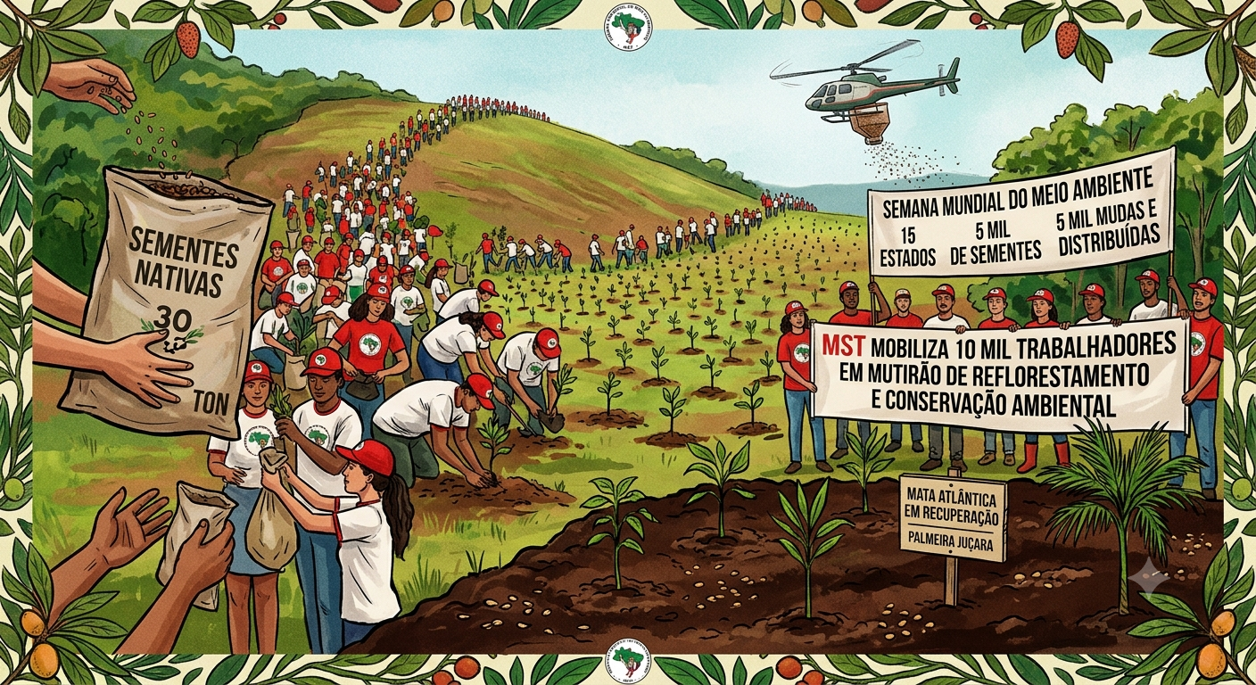 MST mobiliza 10 mil trabalhadores em mutirão de reflorestamento e conservação ambiental