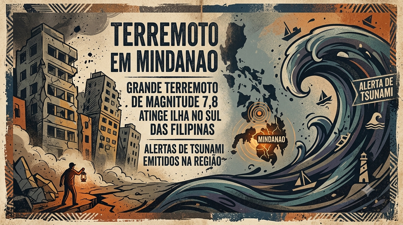 Terremoto de magnitude 7,8 atinge a ilha de Mindanao nas Filipinas, deixa dezenas de mortos e gera alertas de tsunami 