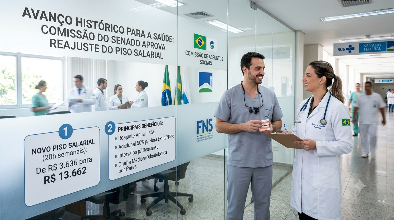 Comissão do Senado aprova reajuste do piso de médicos e cirurgiões-dentistas para R$ 13.662 e envia proposta para a Câmara dos Deputados