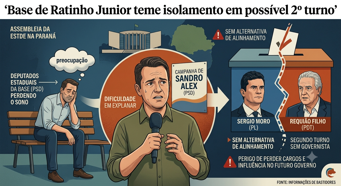 Deputados da base de Ratinho Junior temem segundo turno entre Sergio Moro e Requião Filho no Paraná